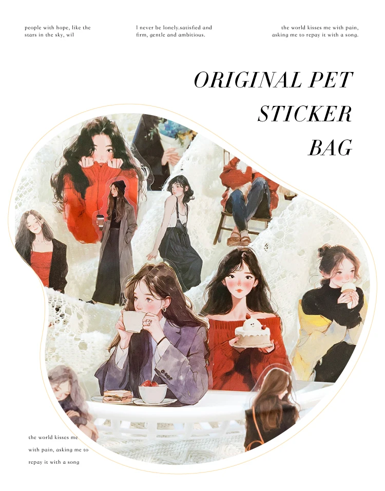 30 teile/los Nette Glückliche Leben Charakter Journaling Aufkleber PET Material DIY Scrapbooking Planer Tagebuch Dekor Etiketten – Detail 1