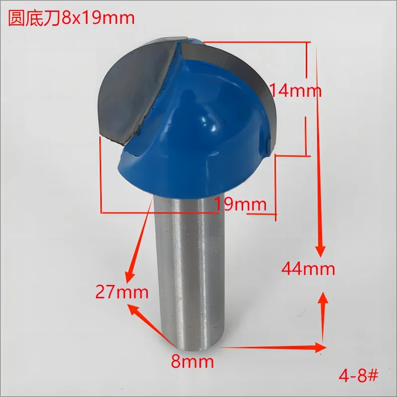 8mm handle rough engraving machine woodworking milling cutter with round bottom 8x19mm blue