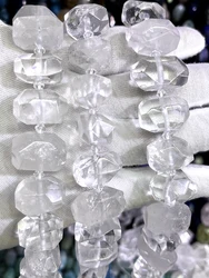 High Quality Natural White Crystal Handmade Amazonite Lrregular Faceted Loose For Jewelry Making DIY Necklace Bracelet 15''