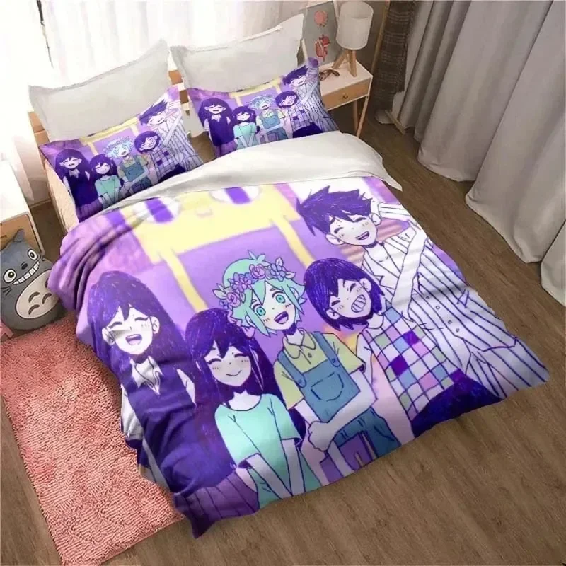Anime Omori Bedding Set For Bedroom Soft Modern Bedspreads Comefortable Kids Duvet Cover Quilt Cover And Pillowcase