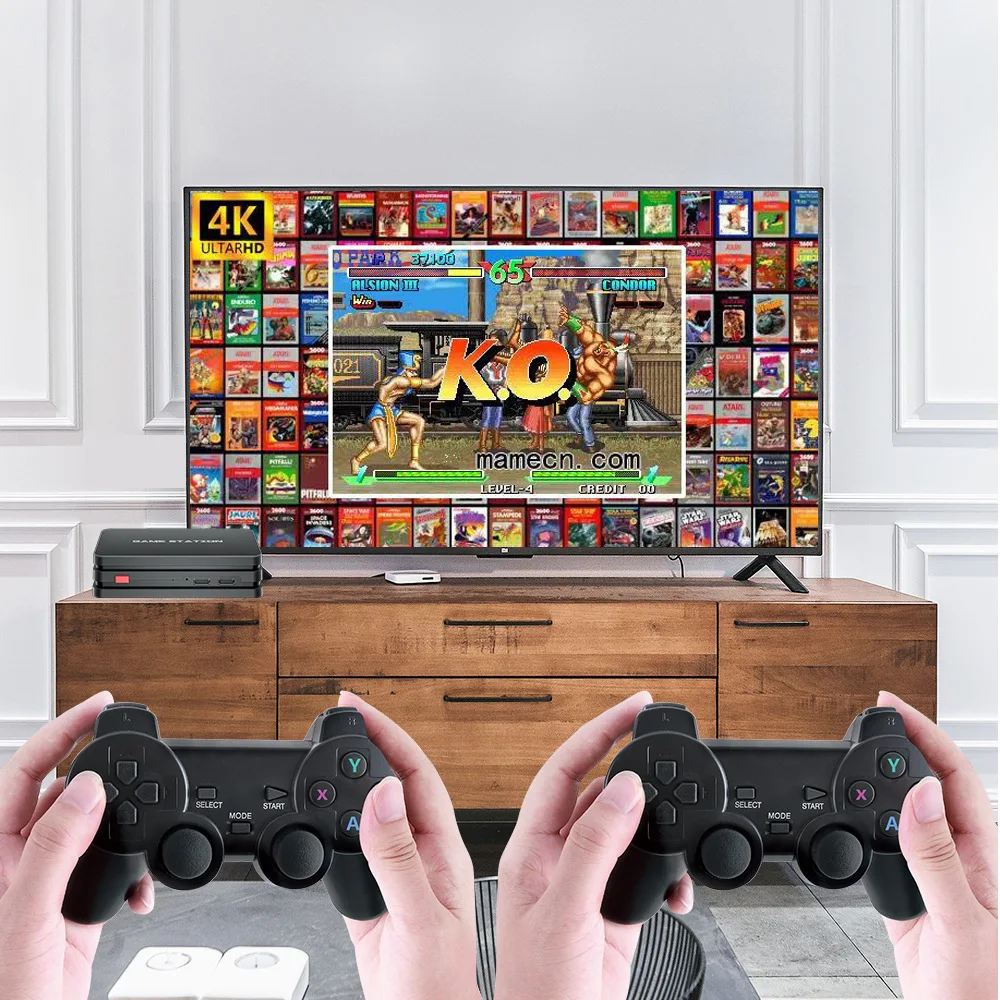 Consola de videojuegos con cuatro núcleos, 4K, HD, más de 10000 juegos integrados, PS, Retro, juego de TV con controlador de juegos para PS1/GBA/FC/MAME