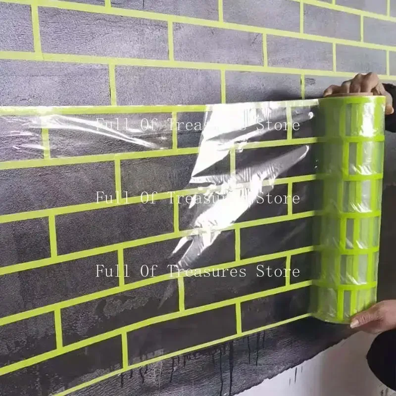 1 Roll 10M Painted Brick Pattern Mold Tape Exterior Wall Indoor Outdoor 6*24*1cm