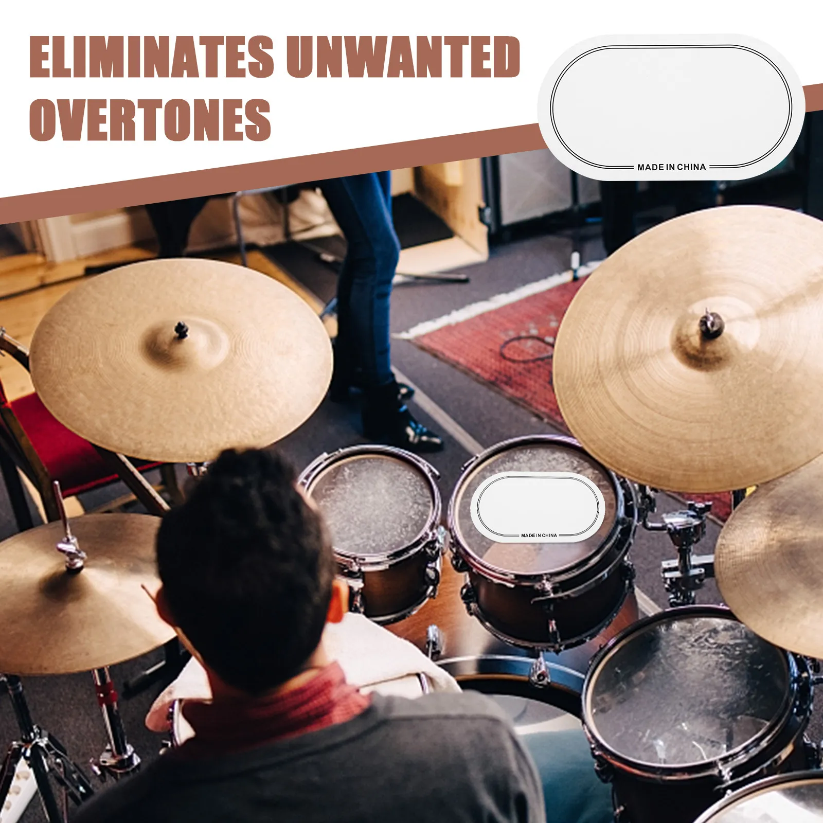 

2pcs Black Drumhead Protector for Double Pedal Bass Drum Patch Kick Drumhead Parts Stickers Self Adhesive Accessories