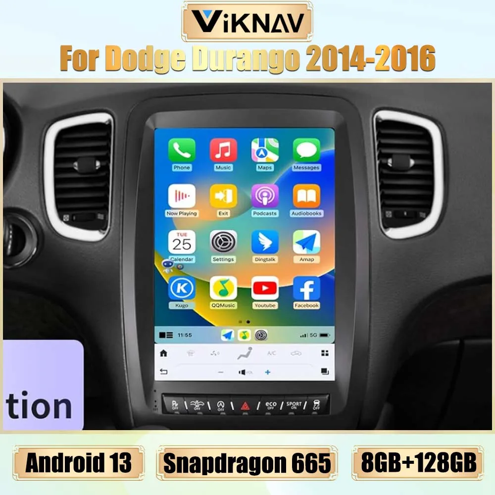 Viknav Android 13 Car Radio For Dodge Durango 2014-2016 Carplay GPS Navigation Multimedia Player 13.8Inch Touch Screen Head Unit