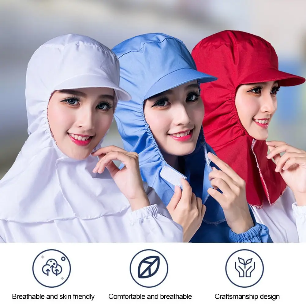 New Neck Protector Dust-free Shawl Hat Breathable Solid Color Dust Proof Cap Work Cap Women Men