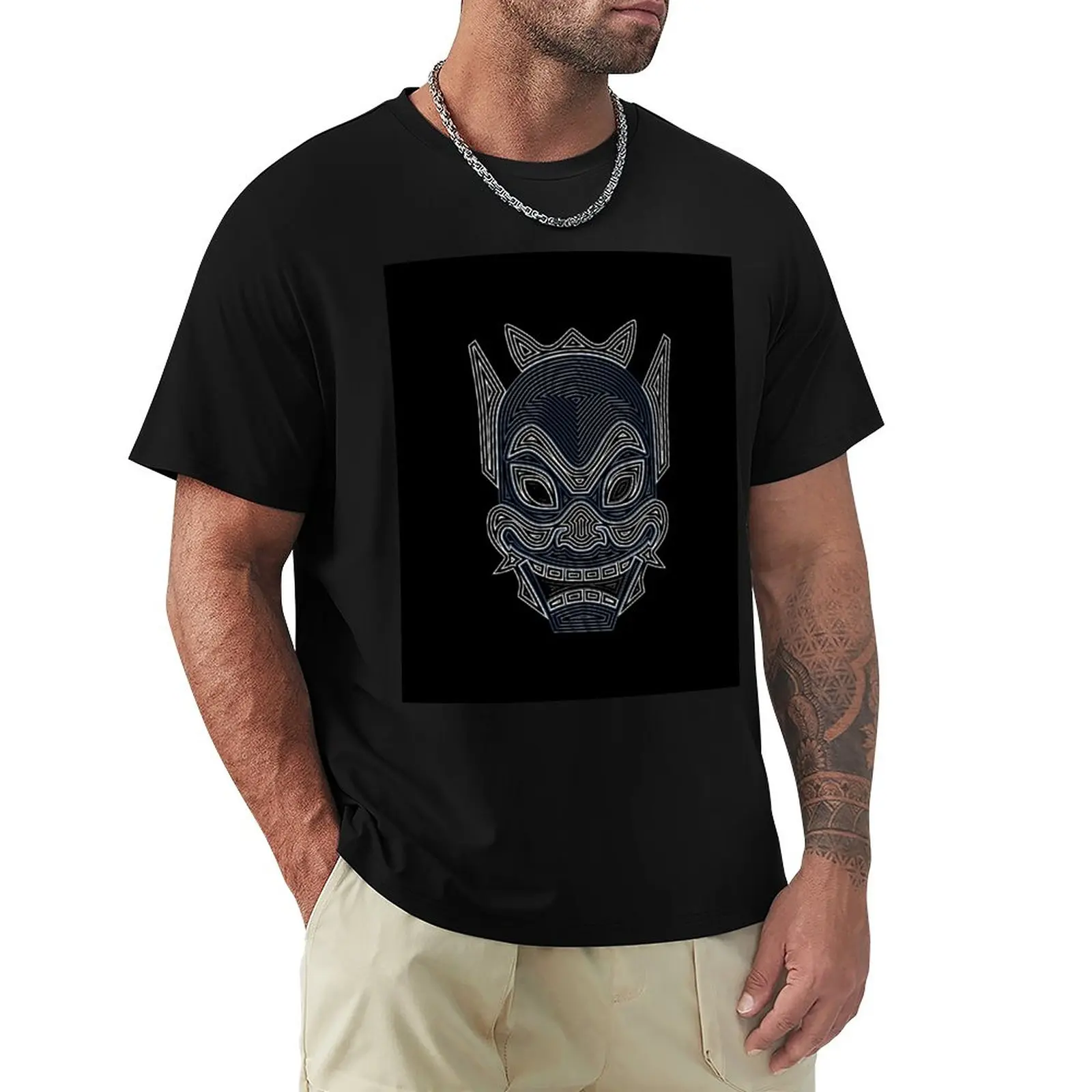 Ornate Blue Spirit Mask T-Shirt cat shirts plus size tops quick drying t-shirt black t shirts clothes for men