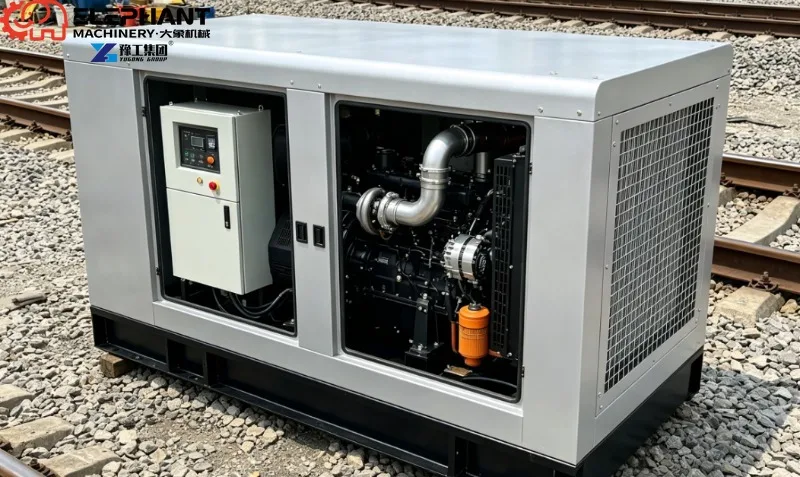 Low Maintenance Mobile 60kW Diesel Generator Set Soundproof Enclosure For Construction Site Use