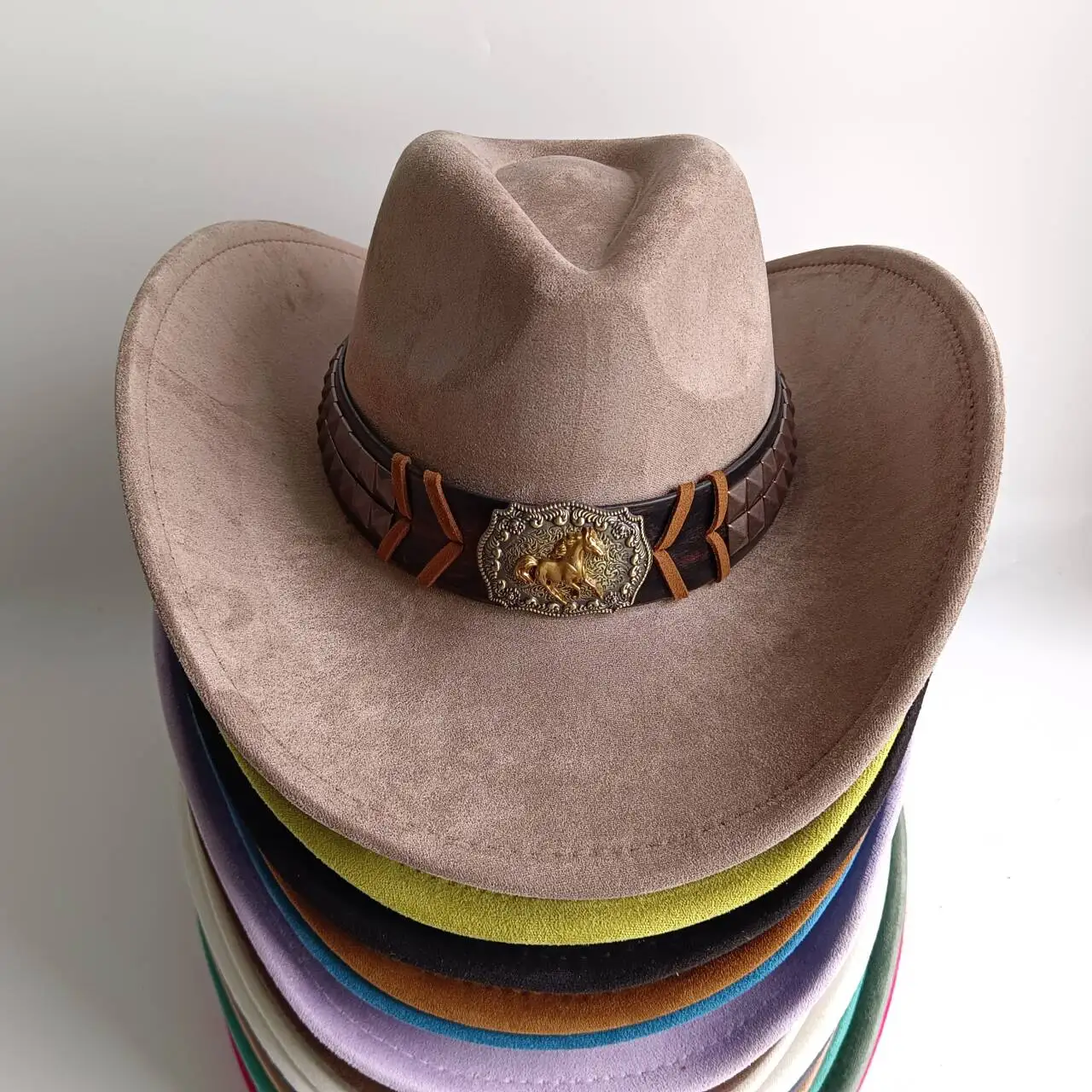 suede cowboy hat new Bullhead Accessories  jazz panama hat unisex women's hat wide brim cowboy hat sombreros vaqueros fiesta