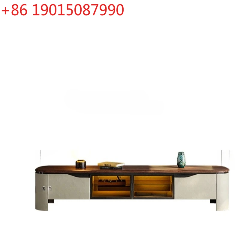 

Modern light luxury TV cabinet coffee table combination living room household Italian marble floor cabinet simple