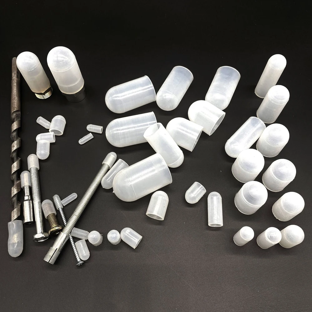 1-10P 0.5-75mm Silicon-Based Heat-Resistant Protective Sleeve Screw Collision-Proof Powder Coating Electroplated Rubber Dust Cap