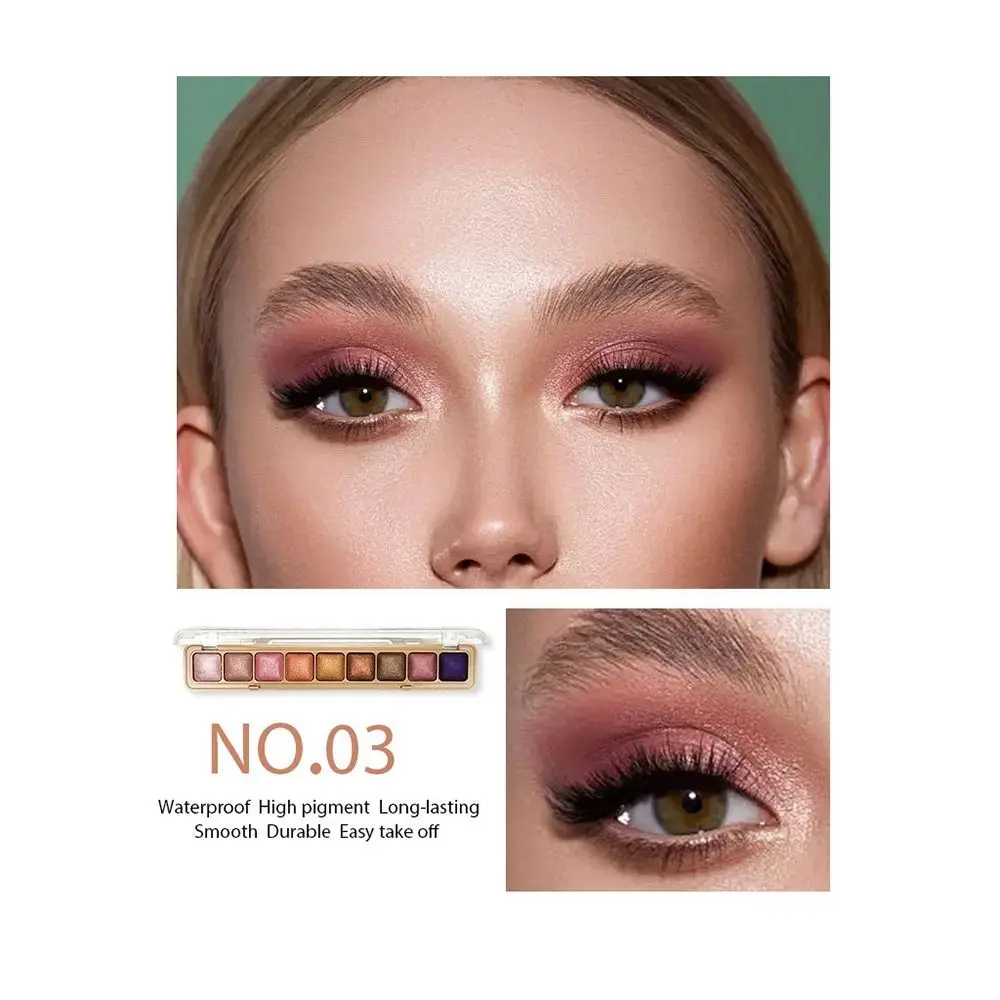 Mode 9-Farben Lidschatten Palette Glitter natürliche Augen Make-up-Tool lang anhaltende lang anhaltende Glitter Pailletten Frauen