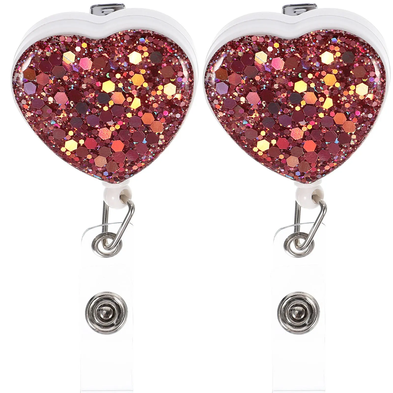 

Зажимы для бейджей в форме сердца, практичные декоративные клипсы для именных бейджей, портативные держатели для удостоверений личности, выдвижные держатели для бейджей медсестер