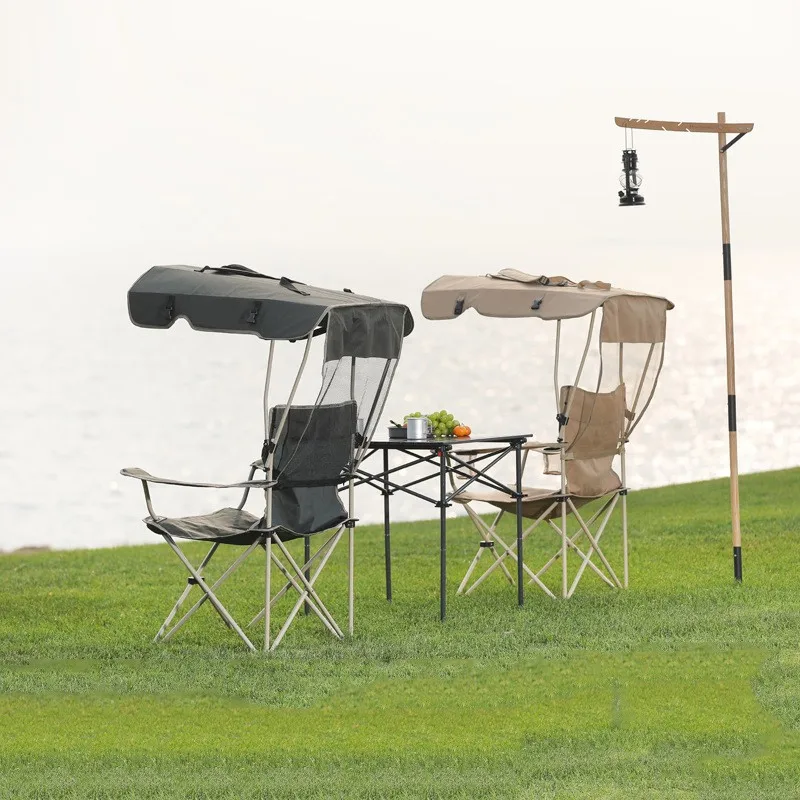 

Удобное кресло для отдыха с навесом от солнца, портативное складное кресло для пляжной рыбалки, многофункциональная уличная мебель для кемпинга