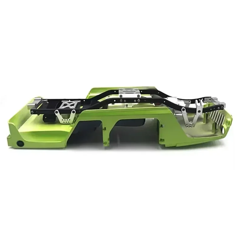 New Wheelbase Metal Frame Front Wave Box CNC Chassis Single Speed Two Speed Version SCX 10 Frame