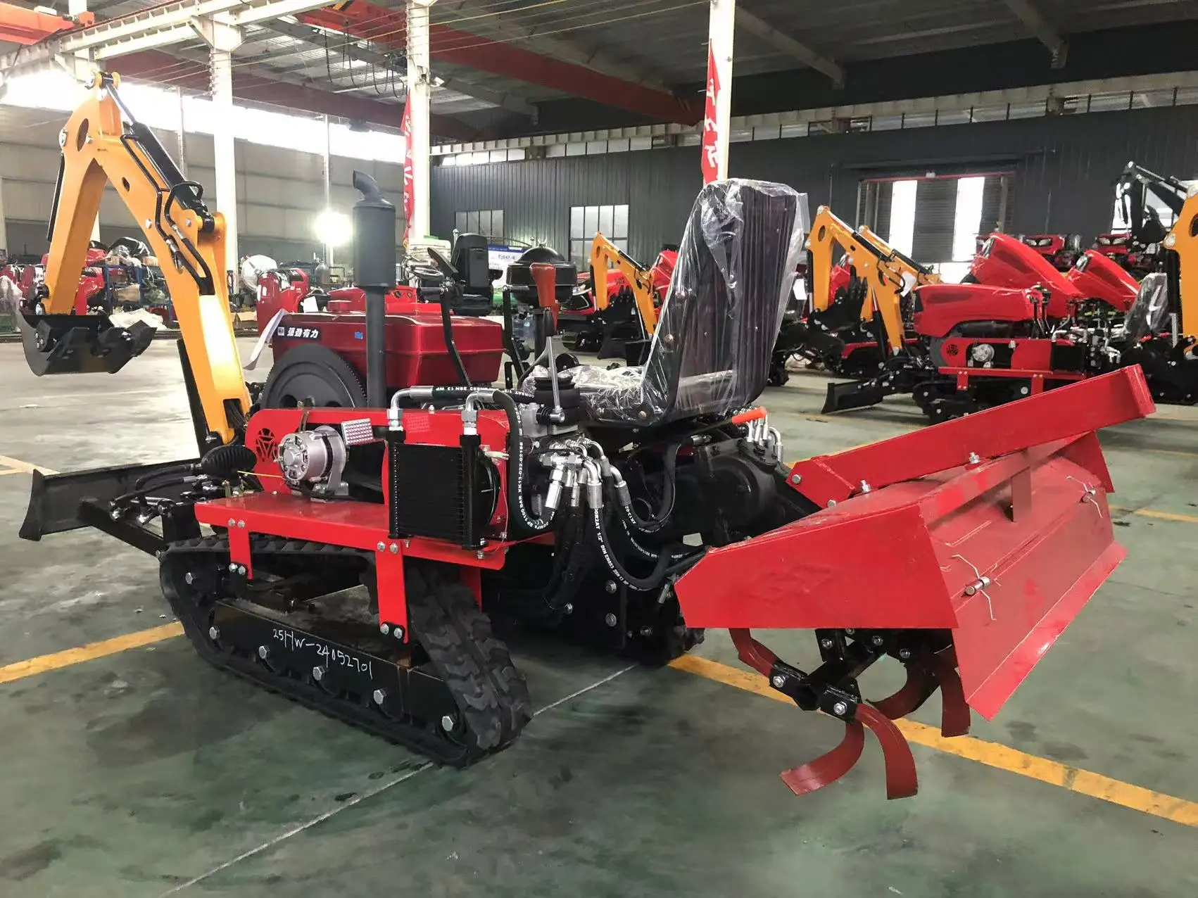 25HP Mountain Crawler Mini Rotary Tiller Compact Mini Tiller with Accessories