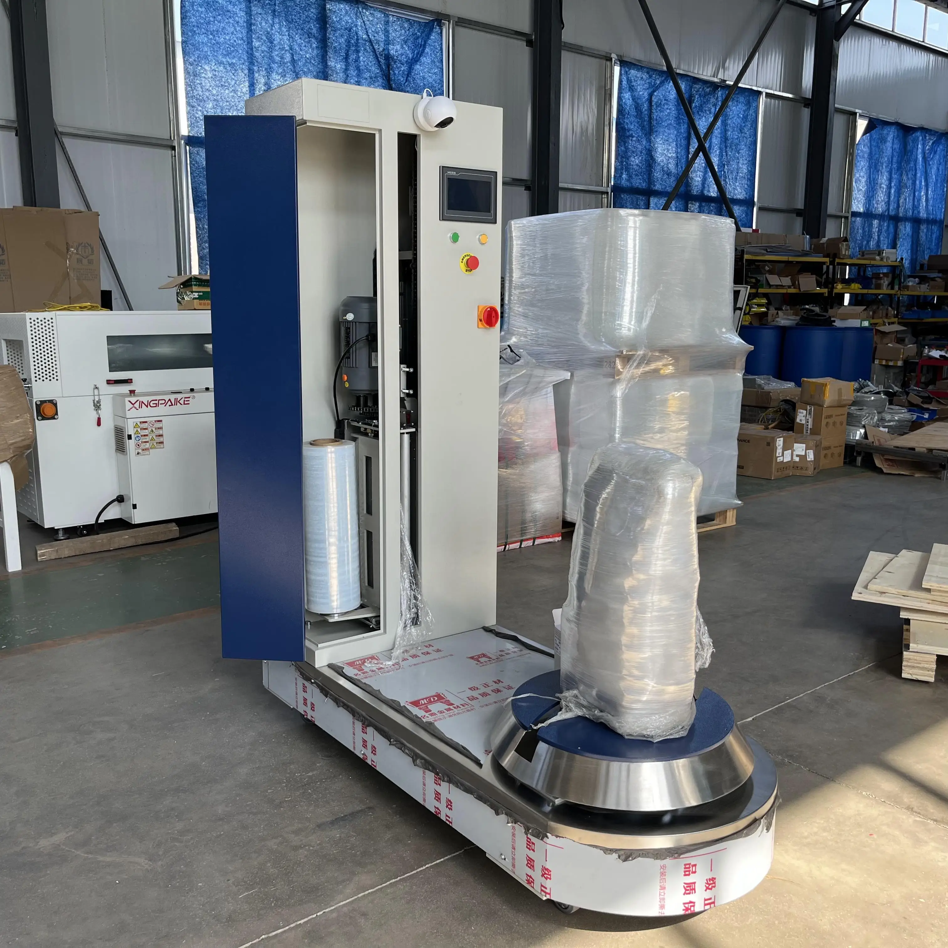 Airport Luggage Travel Suitcase Baggage Film Stretch Wrapping Packing Machine Automatic