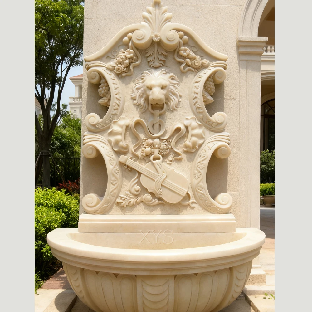 Natural stone, marble, lion head spray nozzle, European design, customizable color and size, wall mounted for sale