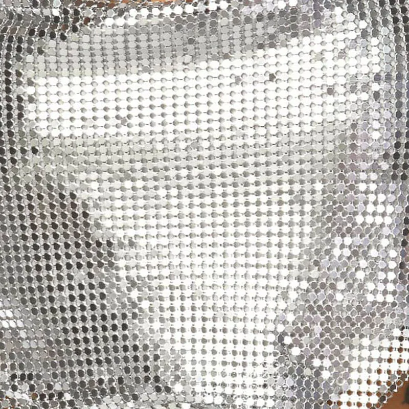 Silver Metal Sequin Fabric Aluminum Sequin Fabric  Sewing Doll Cloth Belt Metal Fabric