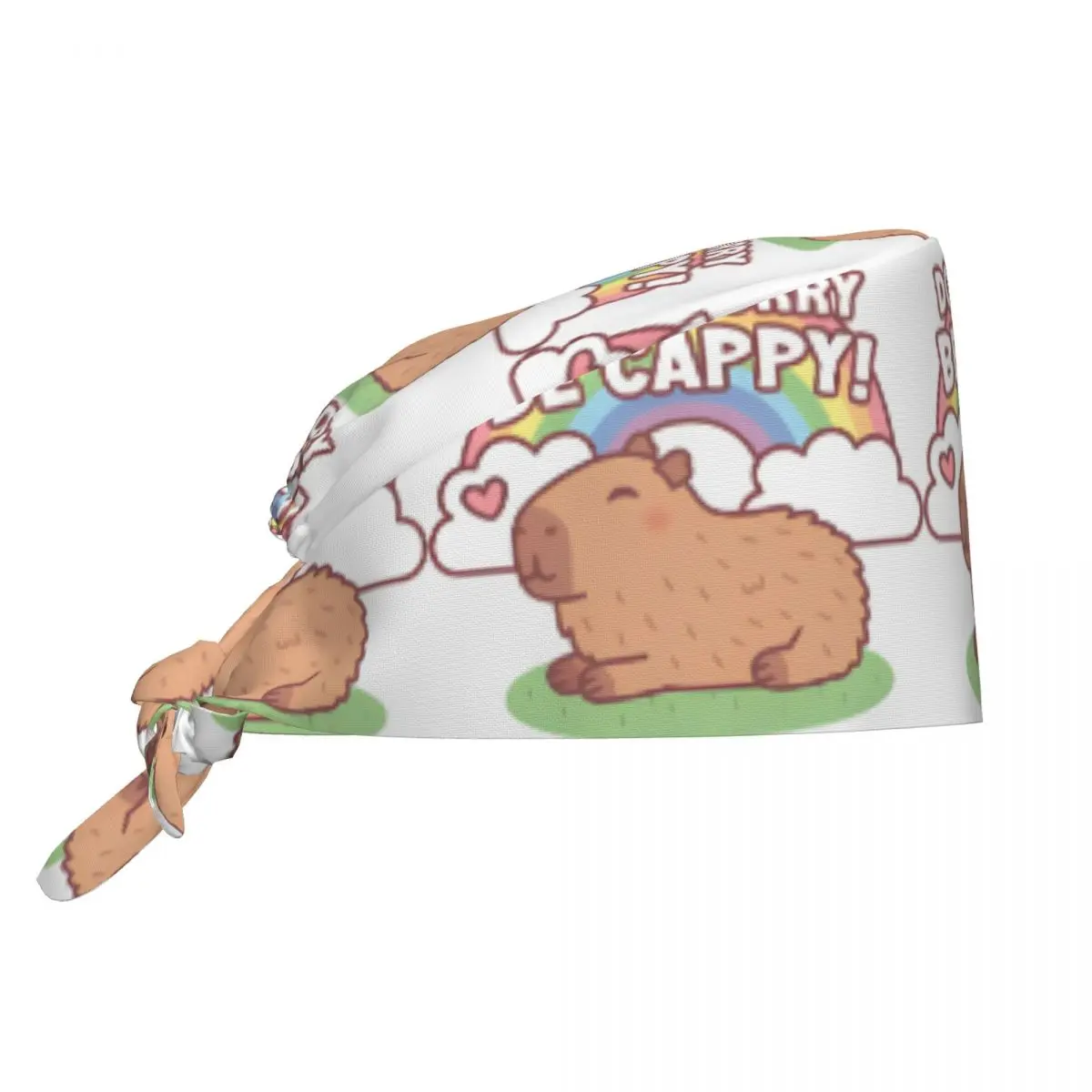 かわいいカピバラアニメスクラブキャップカジュアル漫画ナースケア外科キャップ男性女性ペットグルーミング看護作業帽子キャップ