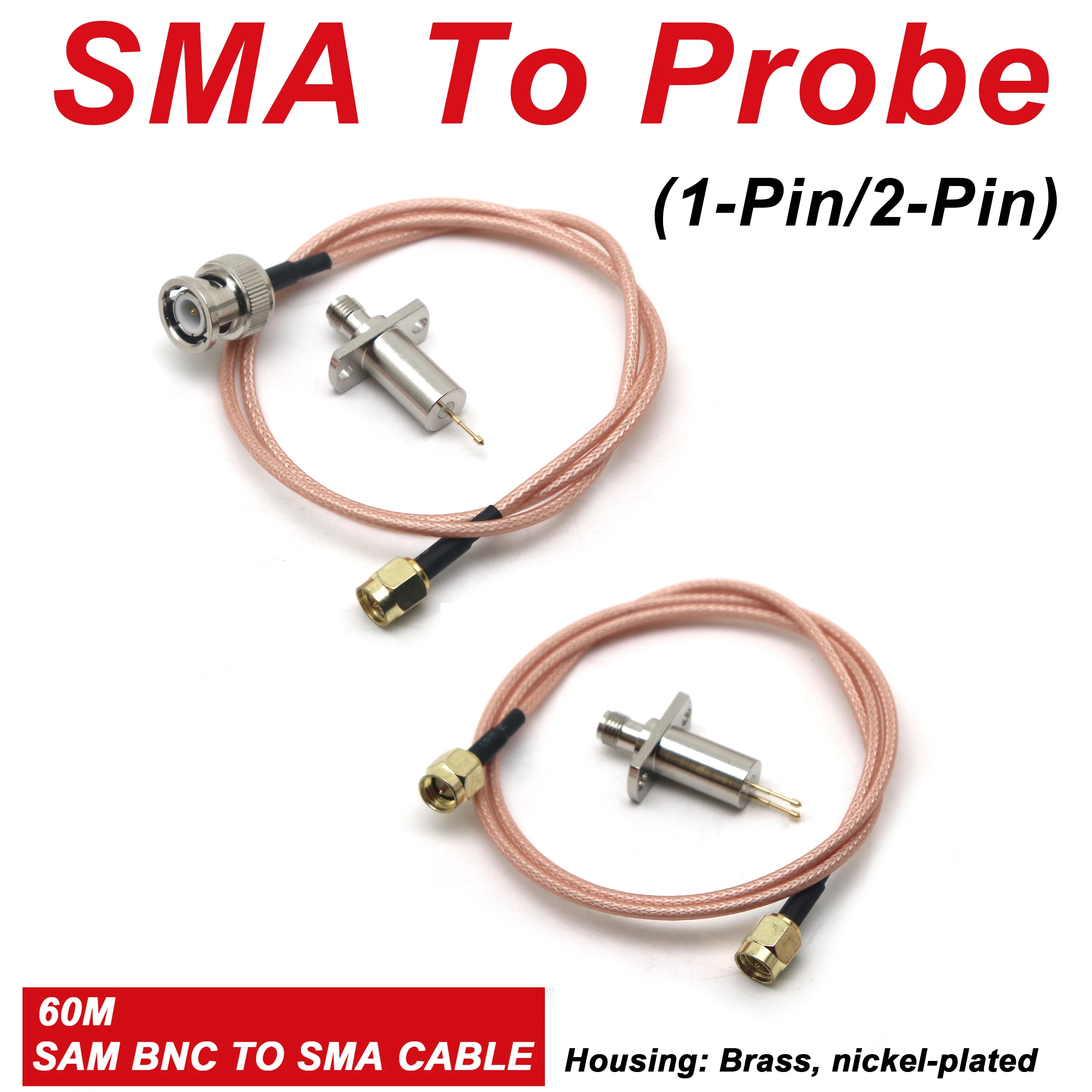 RF Test Probe SMA to Needle Single Dual Pin W SMA BNC Converter Cable for VNA Antenna Spectrum Analyzer Signal Debugging Repair