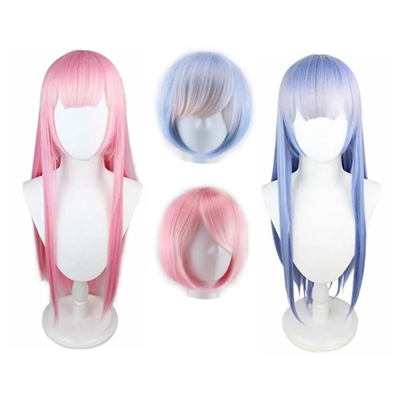 

Graduated Color REM Cosplay Wig Or RAM Cosplay Wigs Re:Zero Starting Life In Another World Costume Play Halloween Costumes