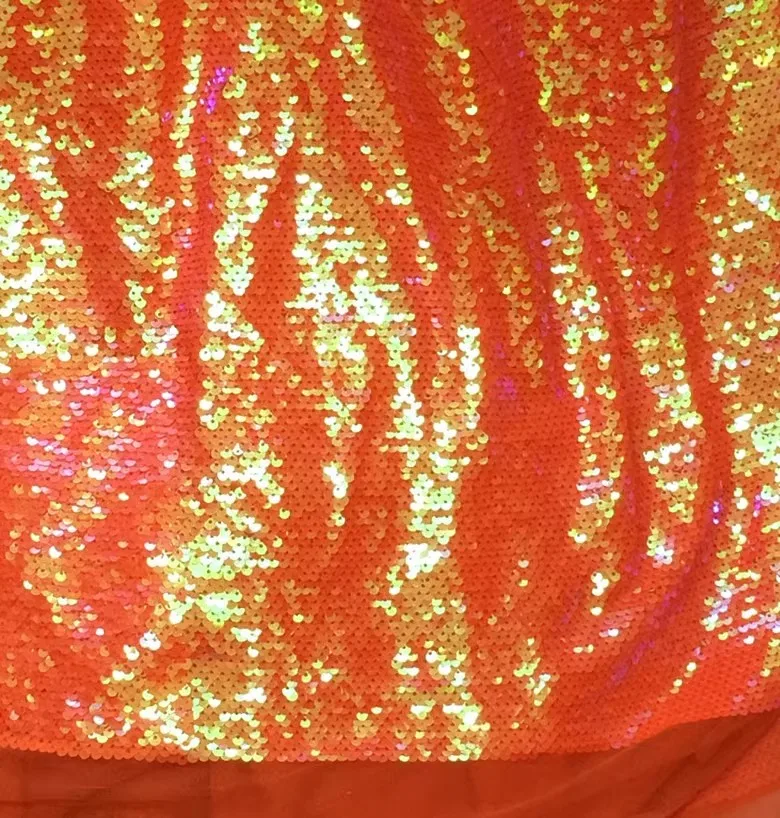 Sweet Orange Super encryption sequin fabric dress dance dress sequin fabric