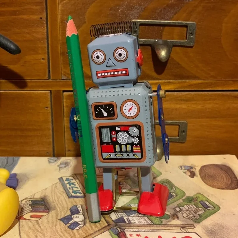 Juguete de relojería de Robot de hierro, Juguetes Retro y nostálgicos, colección de decoración, adorno, figura, figuritas de escritorio, regalos de cumpleaños