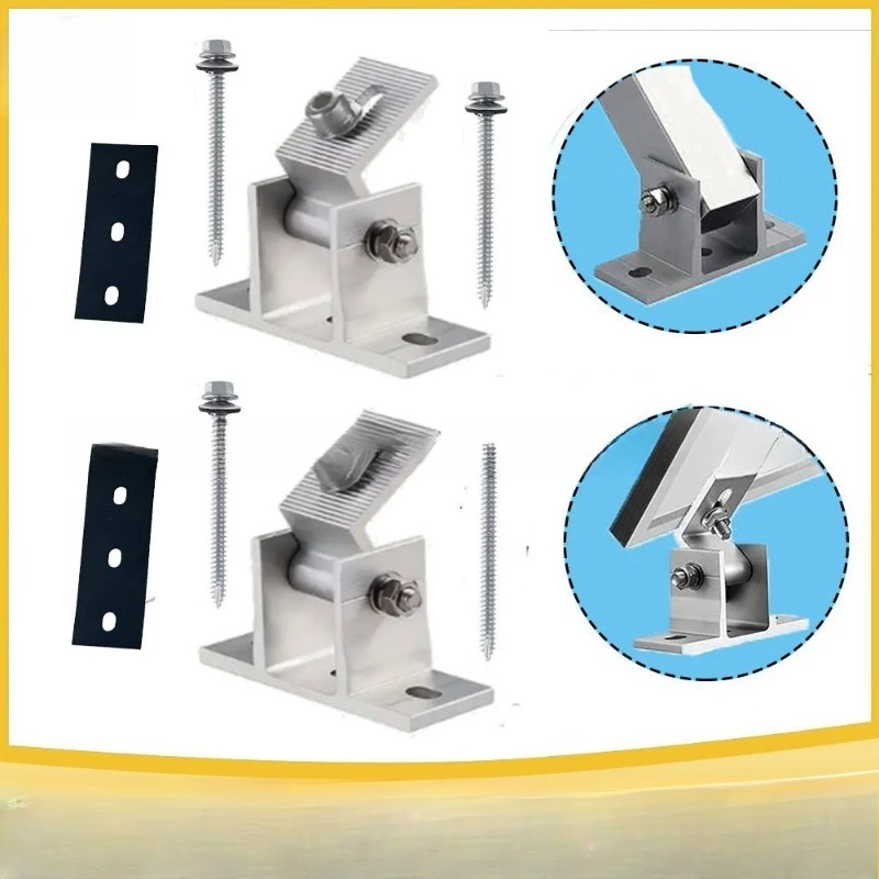 Adjustable Solar Panel Mount Bracket Base, Tilt Mounting Fixture Kit for Roof RV Solar Installation Components