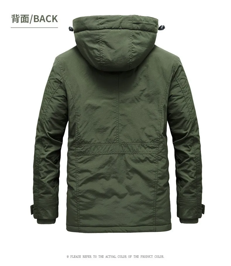 Men Winter Hooded Down Jackets Coats Fleece Warm Parkas Long Jackets Good Quality Male Outdoors Casual Winter Coats Size 6XL