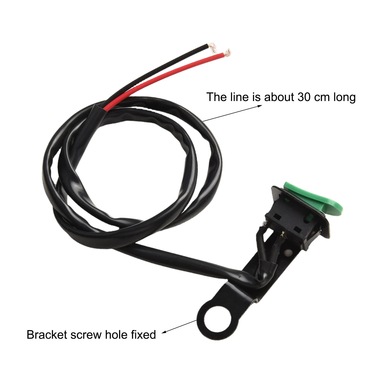 Motorcycle Push Button Switch with Reflector and Iron Bracket for E-Bike Car Applications Normally Open Momentary Type