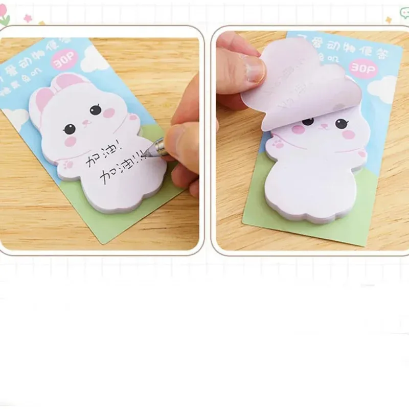 خارج المخزون - صور 6 قطع الحيوان الأرنب الدب الكلب ملاحظات لاصقة مذكرة الوسادة ورقة اللوازم المدرسية ملصقات القرطاسية