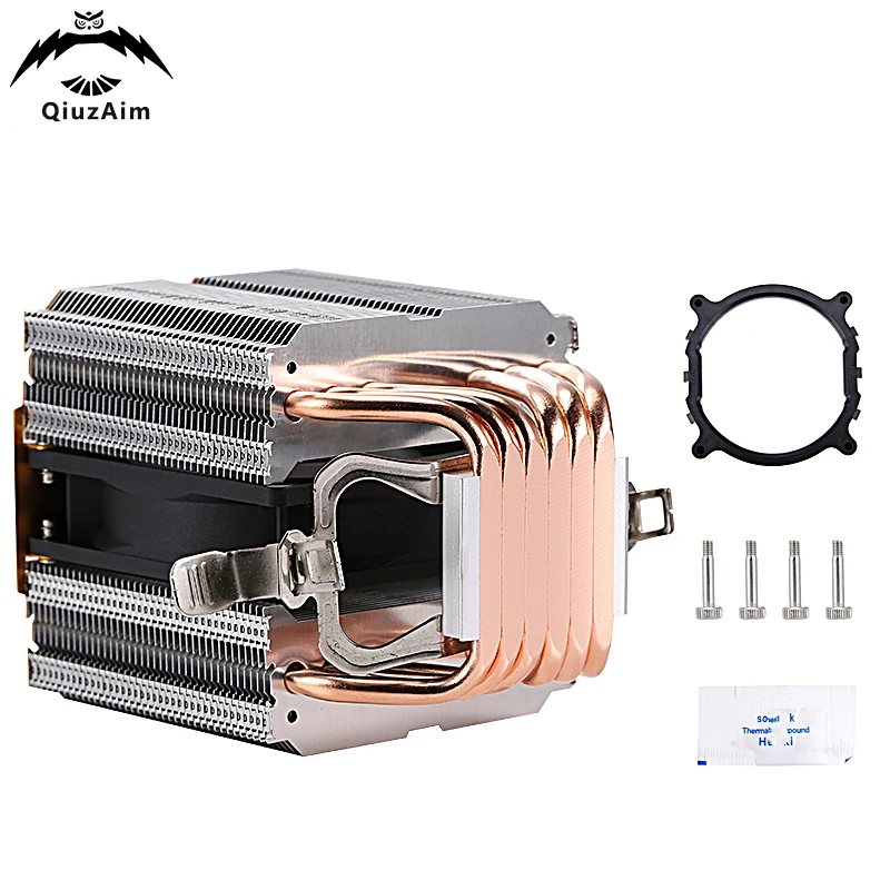 

QiuzAim am5 6 Heat Pipe Twin Towers Air-cooled Computer Cooler CPU Cooling PWM Fan Installing LGA2011 2066 x79 x99 2099 e5 am4