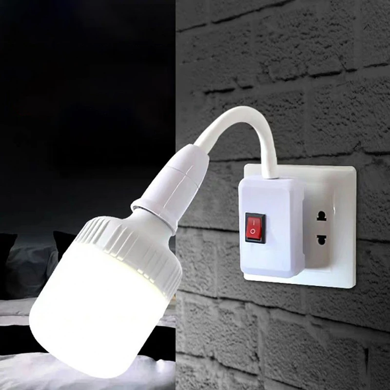 

E27 Lamp Base Adjustable Rotating Holder Light Flexible Bend Mobile Test LED Light Socket Light Bulb Adapter Plug Switch