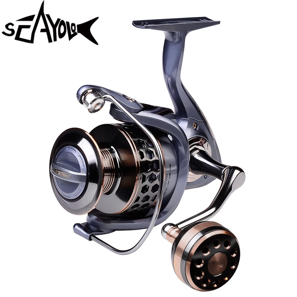 

Sea.Yolo New Spinning Fishing Wheel 5.2:1 Ambidextrous Pre-Loading Spinning Wheel Aluminum Alloy Spool Fishing Reel Sea Tackle