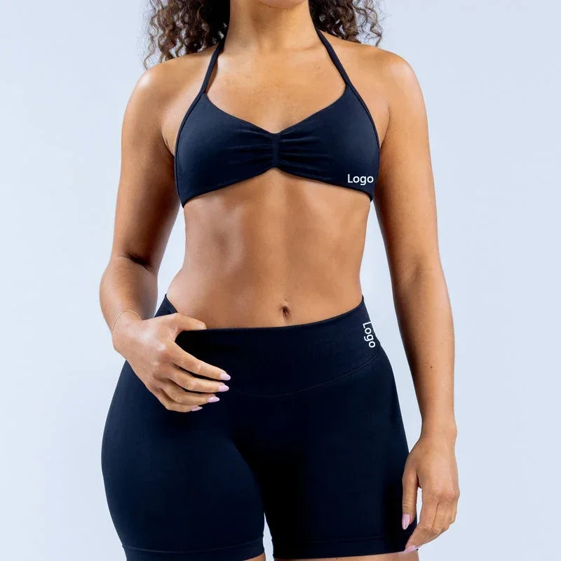 2-teiliges DF Impact Damen-Set mit Yoga-BH und nahtlosen Scrunch-Shorts, hochelastische Sportbekleidung für Fitness und Workout – Detail 3