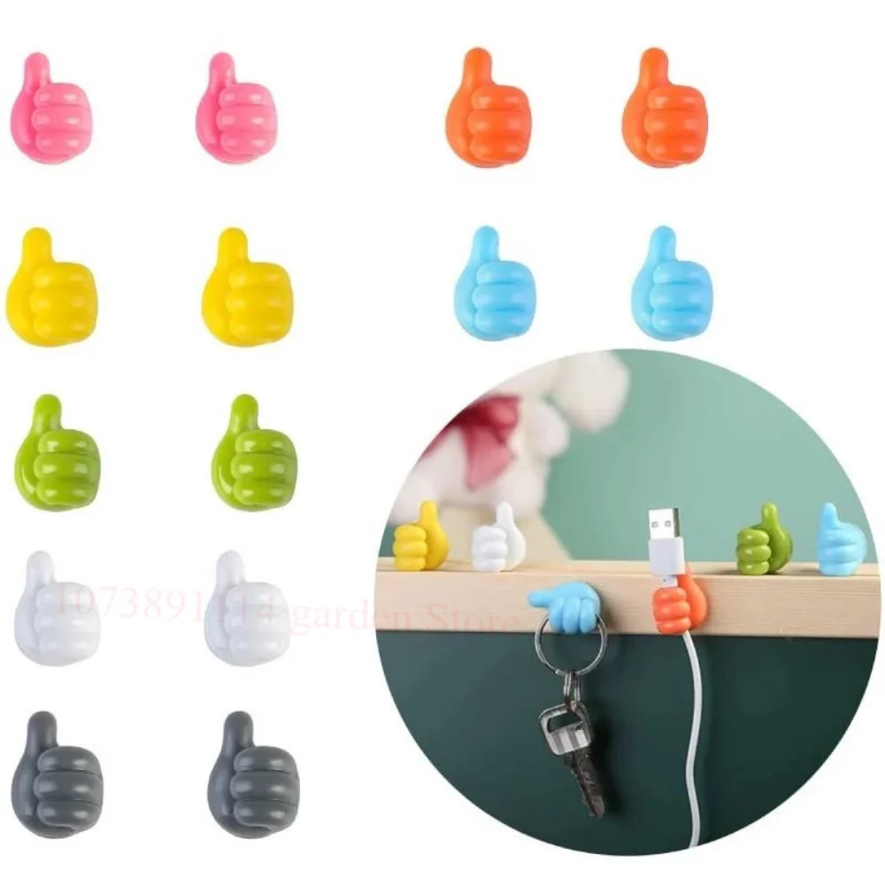 Creative Cable Organizer Clip Holder Thumb Hooks Adhesive Wire Wall Hook Hanger Storage Cable Holder for Home Earphone Mouse Car