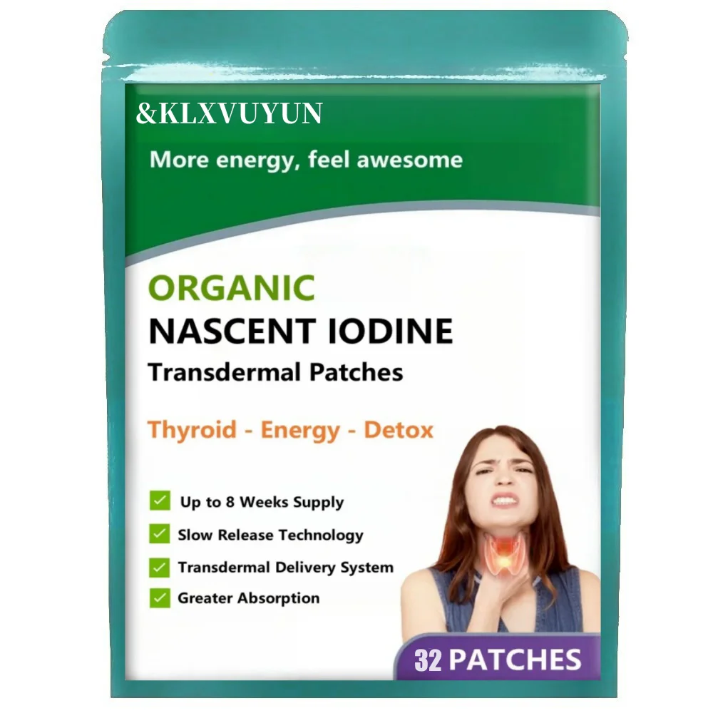 Organic Nascent Liquid Iodine Extract - 5000mcg Healthy Aging Formula - Transdermal Patches.Patches Made in USA.