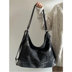 2024 borse a tracolla da donna di grande capacità in tessuto di tela zaino Casual alla moda borsa a tracolla Chic di qualità Crossbody femminile