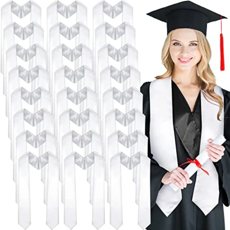 

Geyoga 24 Pieces Unisex Graduation Stole Bulk Sublimation Blank Grad Sash Graduation Sash Honor Stole for Students 70 Inches