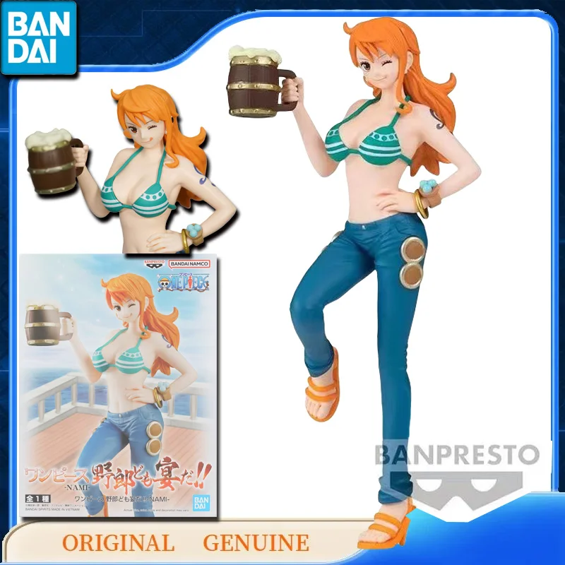 Bandai Original Genuine BANPRESTO ONEPIECE NAMI This is a banquet Anime Action Figures Toys for Kids Gift Model Ornaments