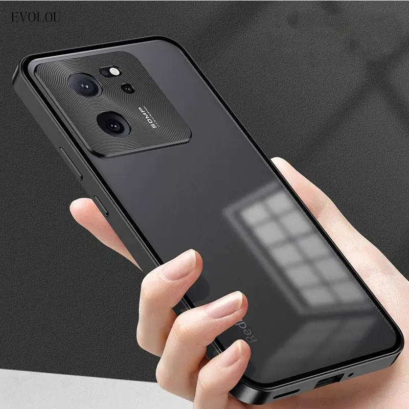 Shockproof Phone Case For Xiaomi 13T Pro Aluminium Alloy Metal Frame Bumper + Tempered Glass Cover For Redmi K60 Ultra K60Pro