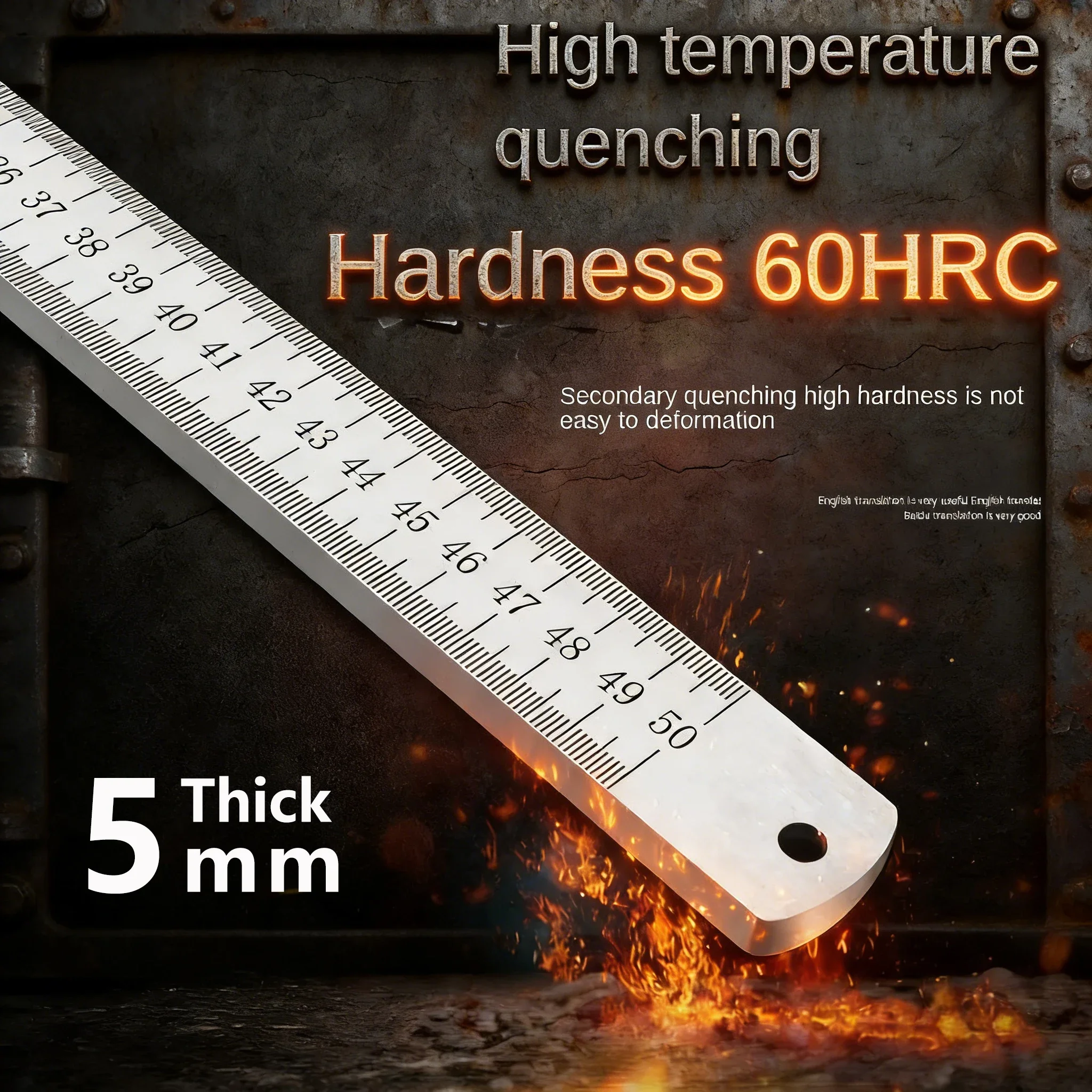 5mm Thickened Stainless Steel High-Precision Multi-Purpose Ruler - Teacher's Ruler, Car Tool, Drawing & Craft Gauge