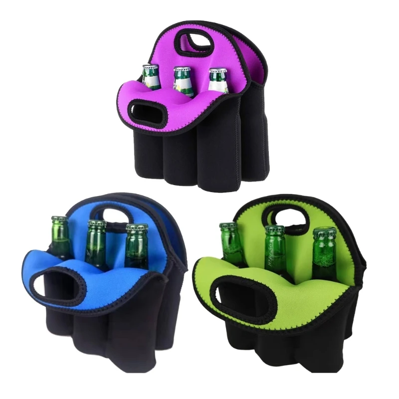 Porta-garrafas 6 porta-garrafas com alça porta-bebidas isoladas neoprene