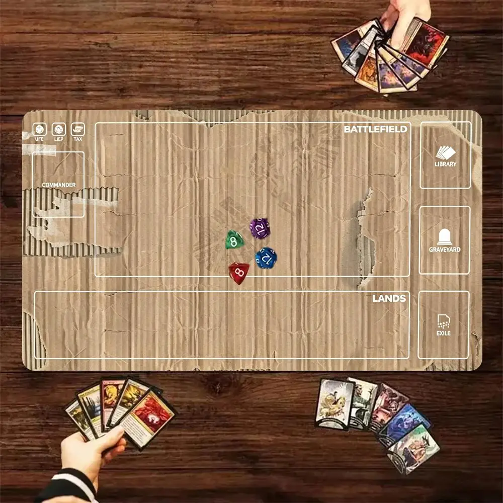 Cardboard Texture Mouse Pad  Magic Zones Card Playmat   Tabletop rug TCG Card Battles Commander Game Mats titched Edges  Deskmat