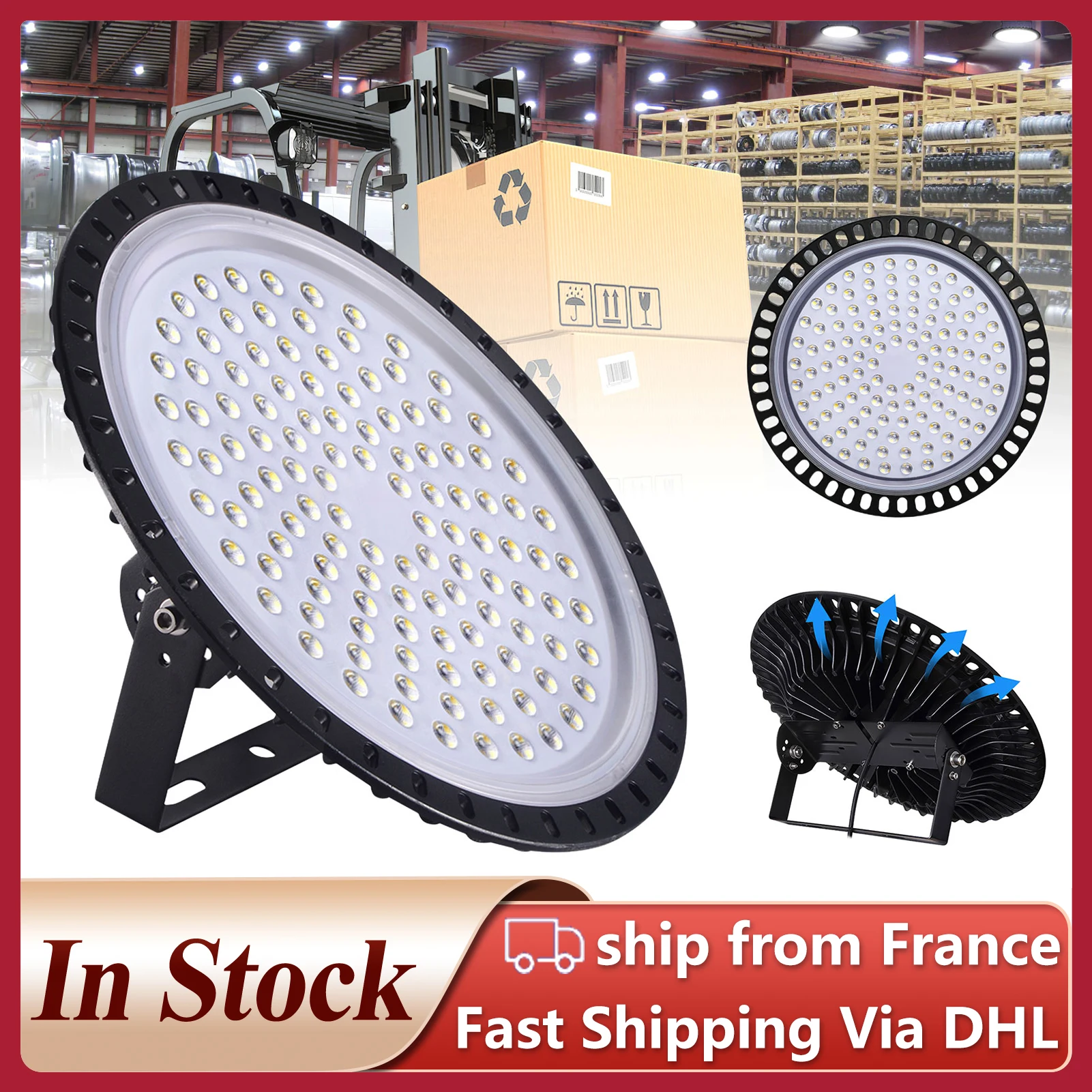 

50/300/500W UFO LED High Bay Lights Waterproof Commercial Industrial Lighting Warehouse Ultra Bright Lamp IP65 In Stock Fast