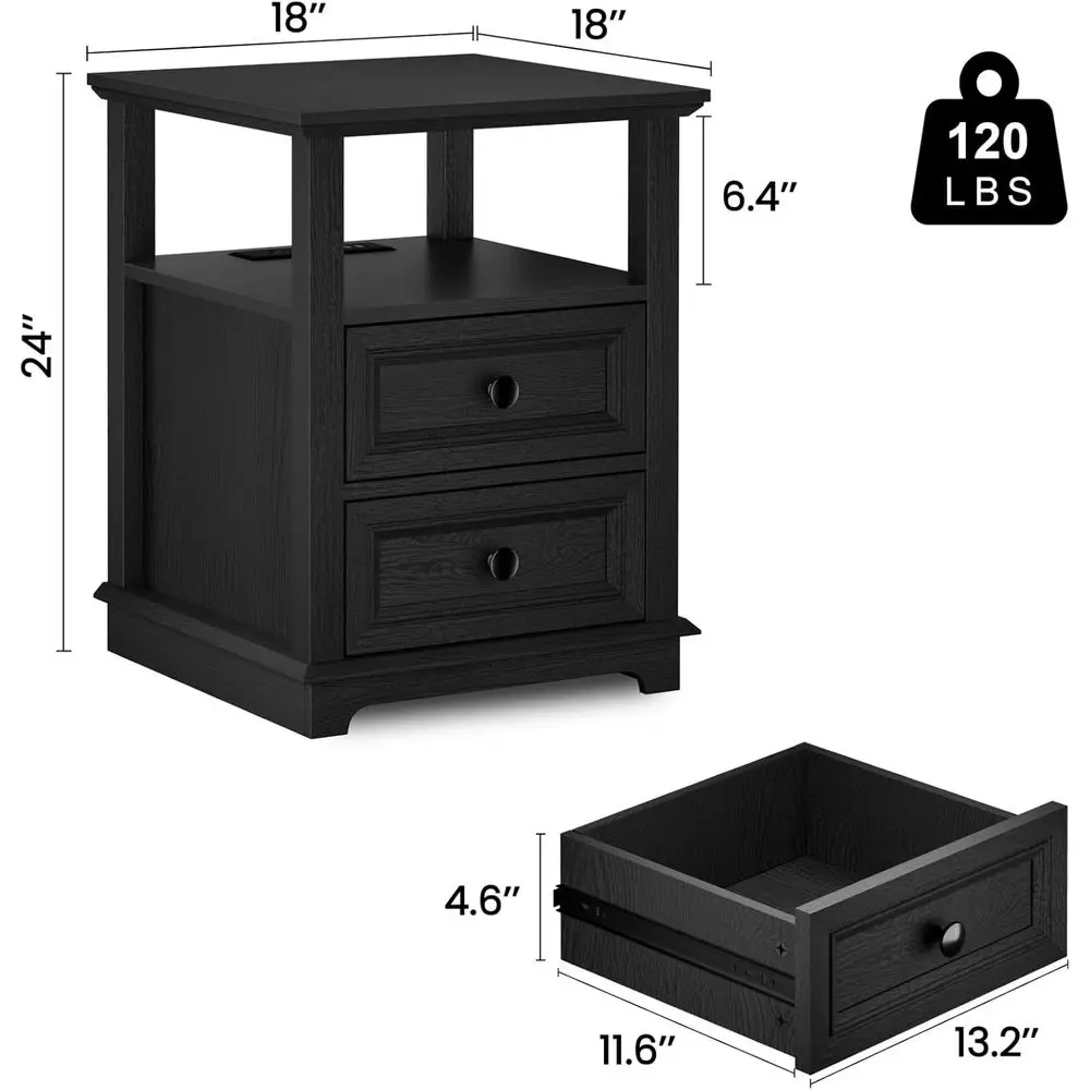 End Table with ast Charging Station Set o 2, 18