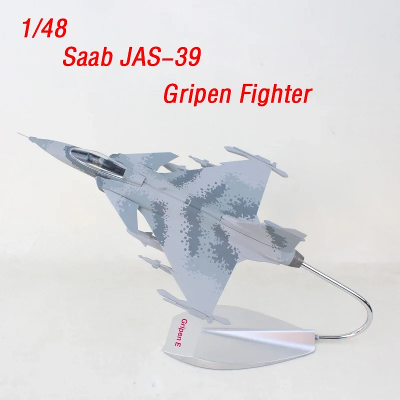 Saab JAS-39 Gripen Fighter Model Airplane Mode Military Aircraft 1/48 Scale Display Classic Collection Gift Mini Toys