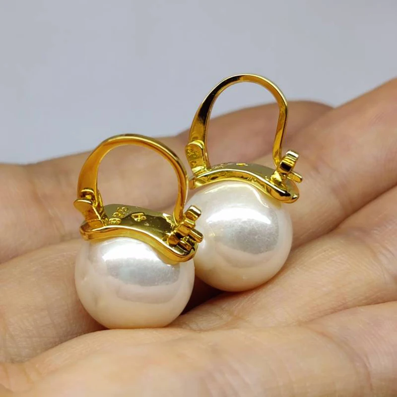 S925 AAA+ 12-13mm Australian South Sea White Pearl Drop Earrings Exceptional Special Gift