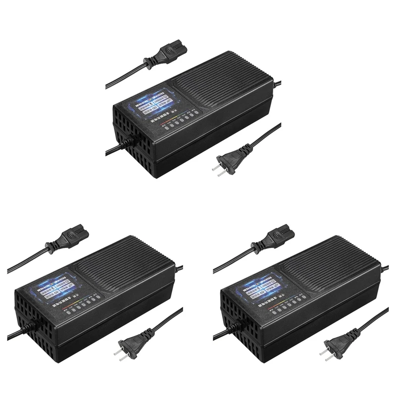 

3X 60V 20AH Electric Vehicle Charger With 7 Light Power Display Current Leakage Protection Lead Acid Charger