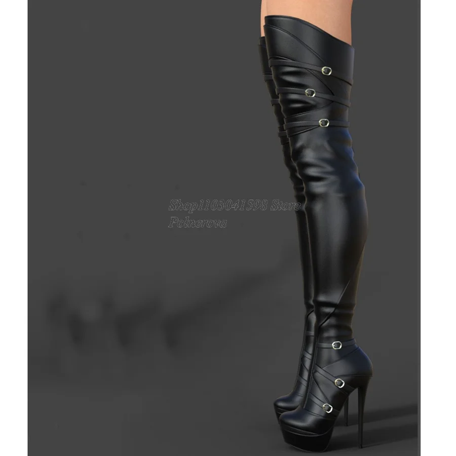 

Solid Color Women's Knee High Boots Fashion Pleated Thigh High Over-The-Knee Long Shoes Womens Boots2023 New Zapatos Para Mujere